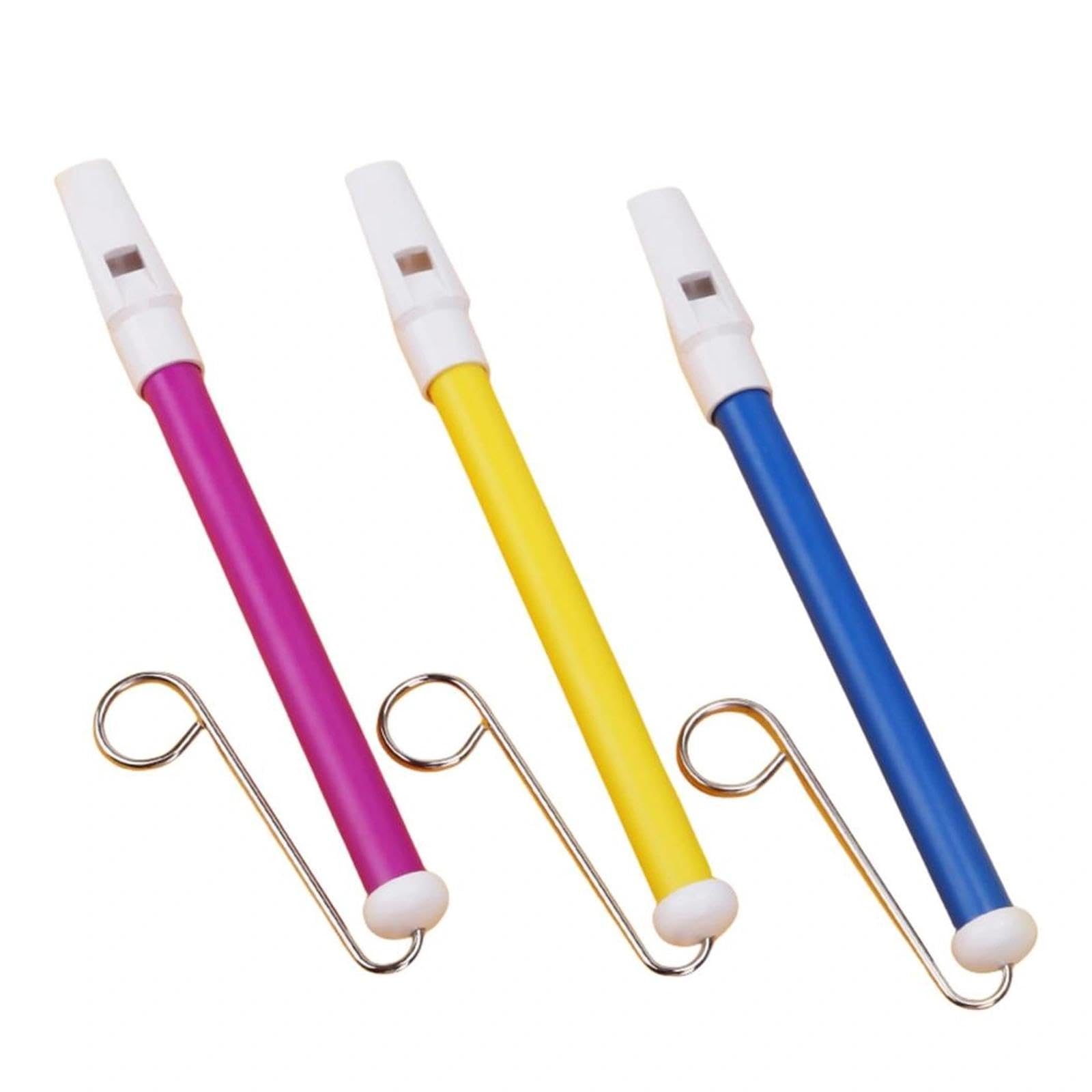3 Stück Slide Whistle Instrumente – Schiebepfeifen aus Kunststoff mit Edelstahl-Gleitstangen, Lustiges Blasinstrument für Anfänger