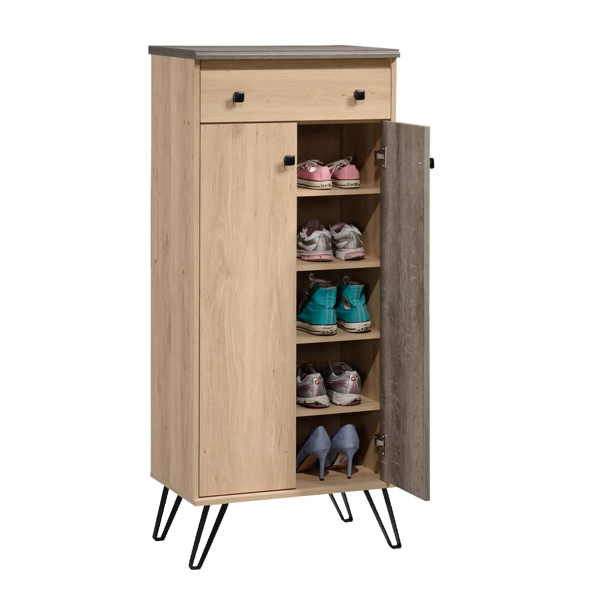 Home Basics SS34062 Shoe Cabinet, 5 Tier, Natural