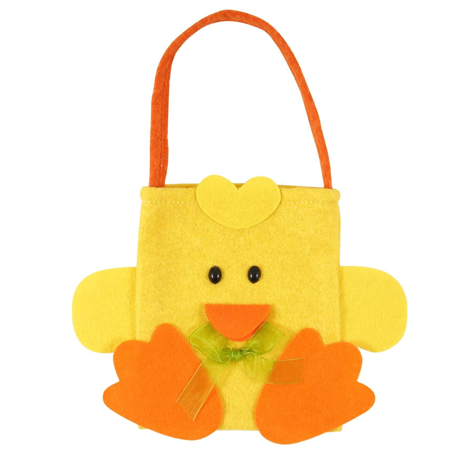 Widdle Gifts Yellow Easter Baskets, Buckets, Accessories - Felt Bag/ Chick 1144