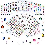 [Buntes Set] - Unsere selbstklebende Strasssteine enthalten 15 Blätter, insgesamt 1817 Stücke selbstklebende Glitzersteine wie rot, grün, blau, lila, orange, transparent usw., um Ihren unterschiedlichen Anforderungen zu passen