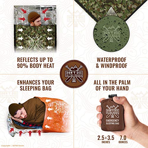 Don’t Die in The Woods - Survival Bivy - Emergency Sleeping Bag with Hood - Made with Extra-Thick Space Blanket Thermal Mylar - Image 6