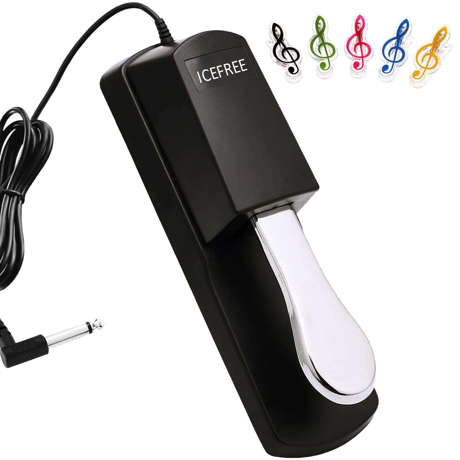 ICEFREE Piano Sustain Pedal For Keyboard, Keyboard Sustain Switch Pedals Fit for a Variety of Digital Pianos, MIDI Electronic Keyboards…