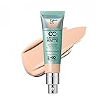 IT Cosmetics CC+ Cream Natural Matte (Light Neutral) - Poreless Full Coverage Foundation With SPF 40, 16HR Shine Control, Color-Corrector, Skin-Balancing Serum, Noncomedogenic - 1.08 fl oz