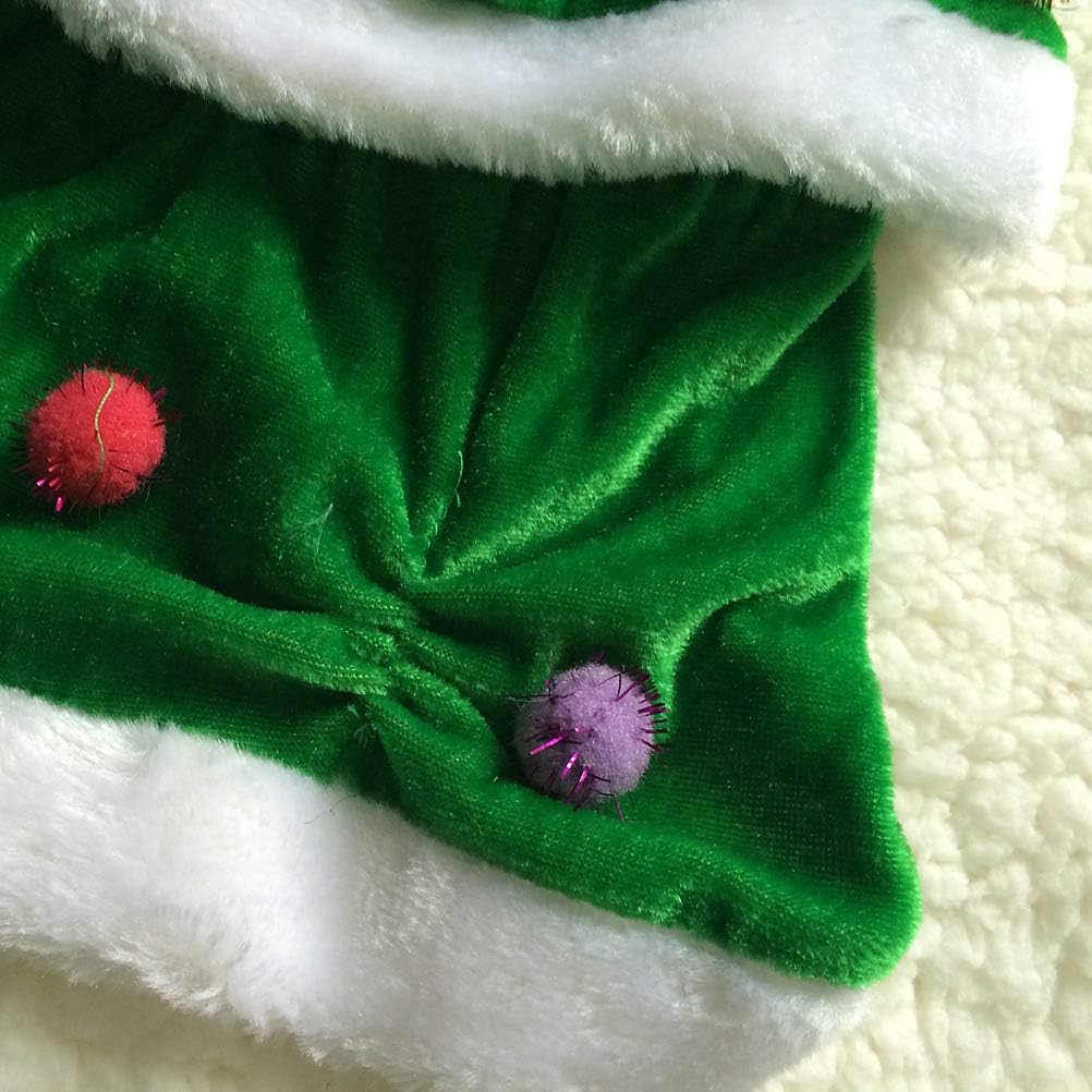POPETPOP Pet Christmas Costume-Christmas Tree Shaped Dog Costume Pet Winter Clothes Comfortable Warm Hoodie Dress for Party - Image 3