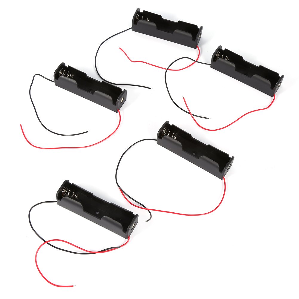 5 sztuk uchwyt baterii, uchwyt baterii z przewodami, plastikowy pojemnik na baterię schowek na 1x18650 bateria, 2.99x0.83x0.79 cala, (baterie nie są dołączone), Uchwyt baterii Uchwyt baterii AA A