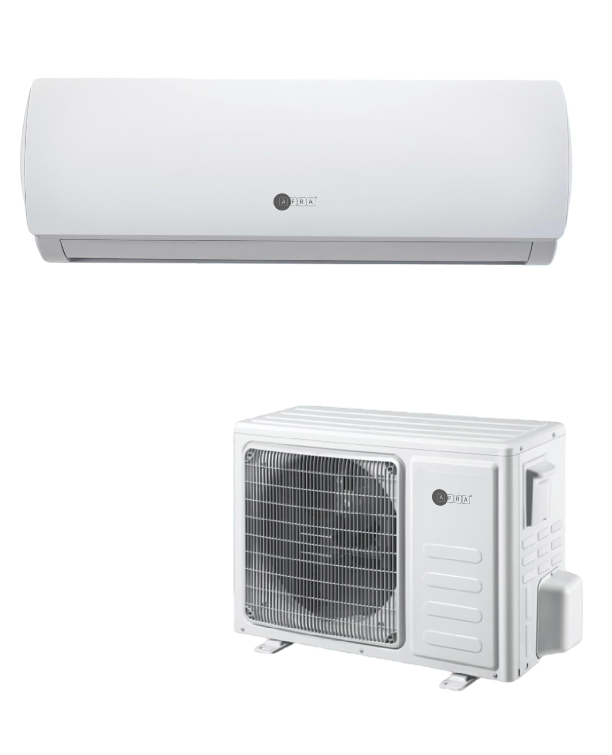 AFRA 1.0 Ton Wall Mount Split Air Conditioner Cooling Only Rotary R410a T3 White, AF-1000ACWT, 5 year compressor warranty.