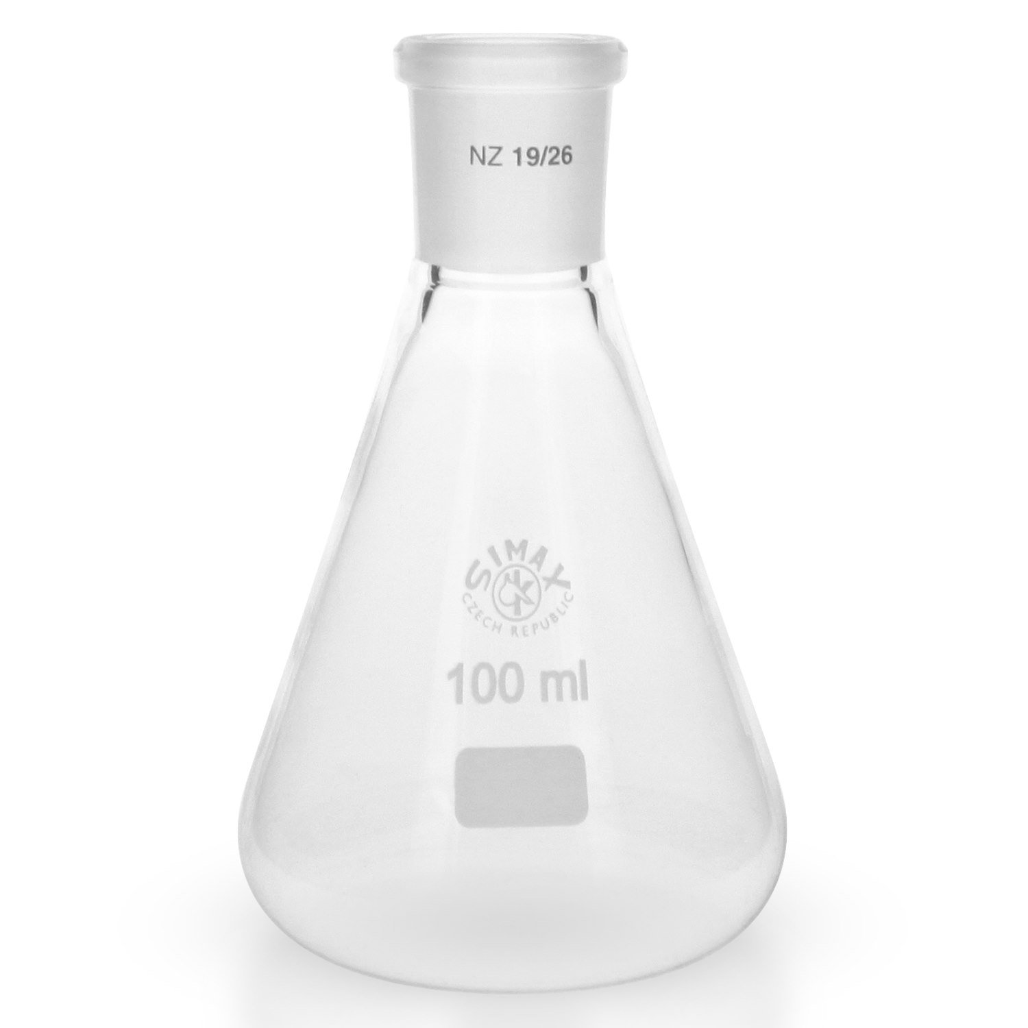 10x Erlenmeyerkolben 100ml mit Normschliff 19/26 aus hitzefestem Borosilikatglas 3.3 (Laborglas)