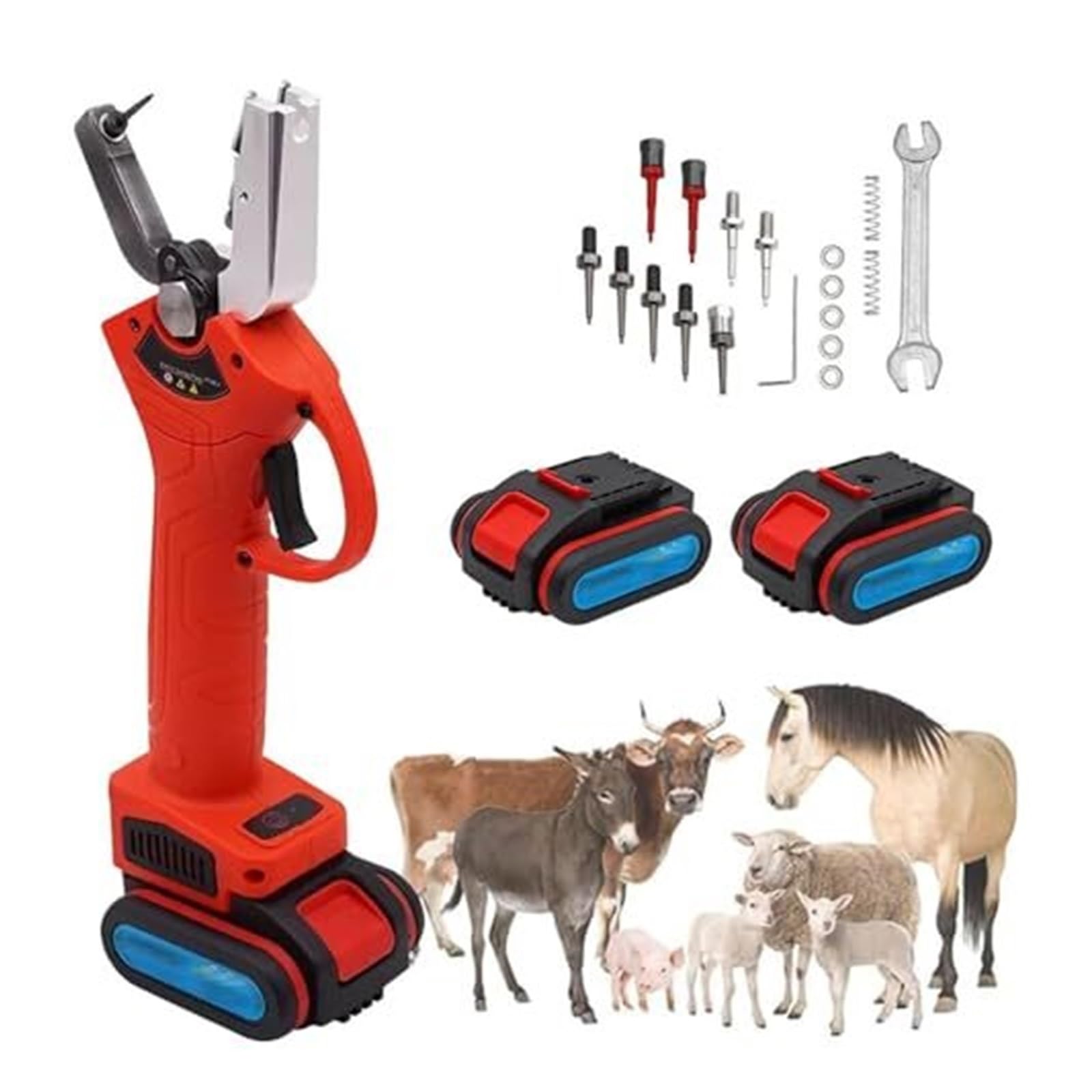 Alicates eléctricos para etiquetas de oreja con fuerte fuerza de resorte y perforador de etiquetas de oreja para etiquetado de ganado, herramienta ideal para el manejo de ganado, cerdo y ovejas