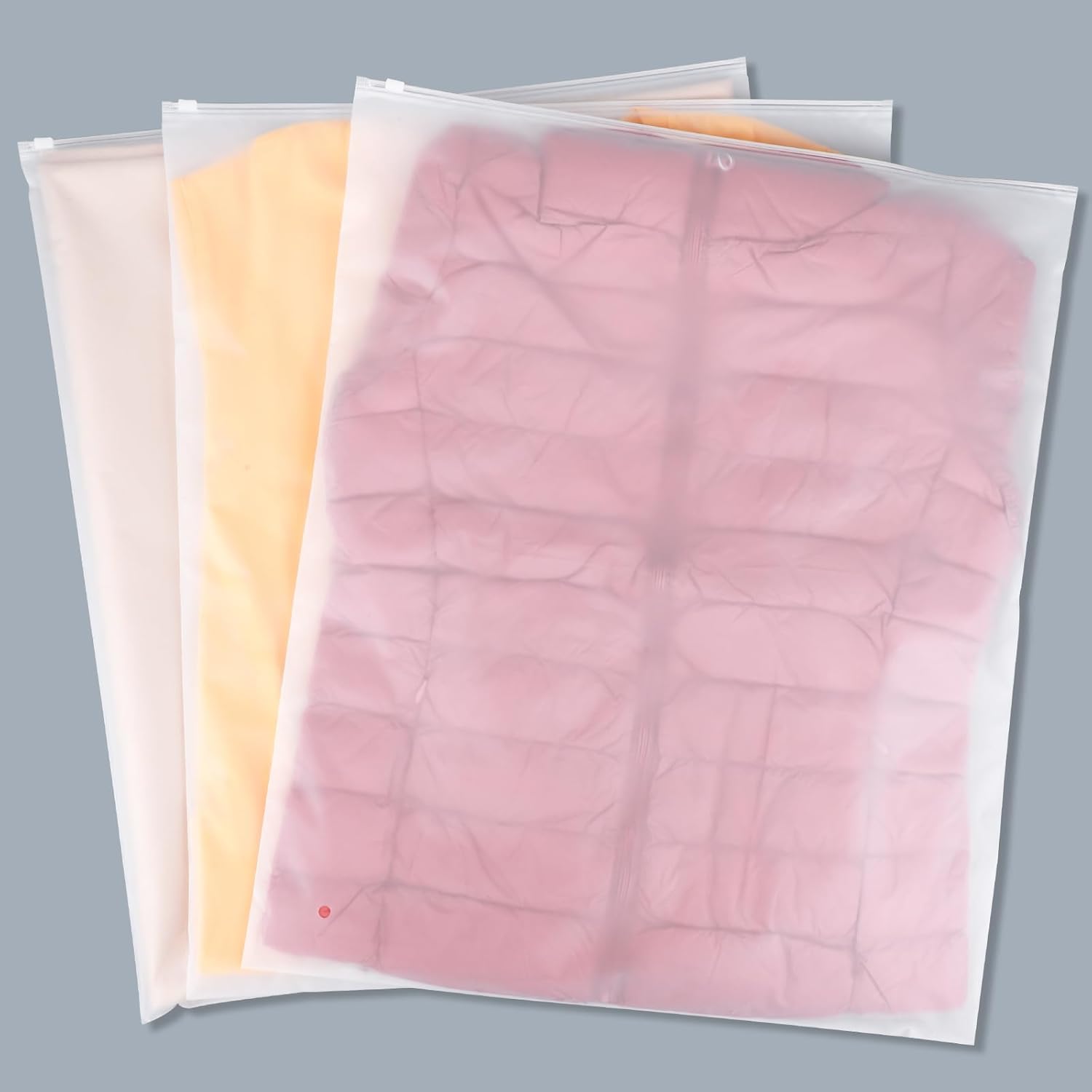 Clothing Bags, 100 Count 20x24 inch Jumbo Extra Large Frosted Zipper Plastic Bags for Clothes, Sweater Dress, Backpack, Blanket, T Shirt Packaging Shipping, 3 Mil, with Vent Holes 20x24"(XL) 100pcs