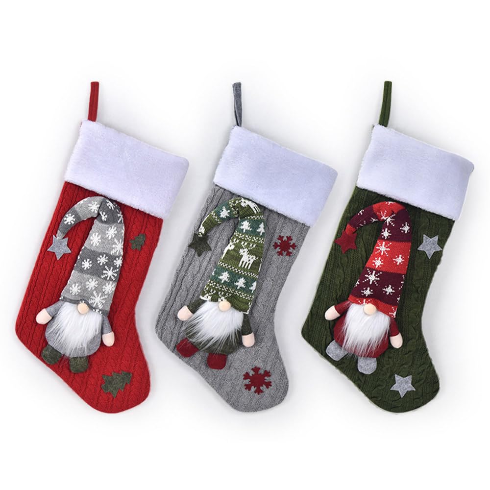 Weihnachtsstrümpfe, große Größe, dekorative Geschenktüte, Stricken für Familie, Urlaub, Weihnachten, Party-Dekorationen (3)