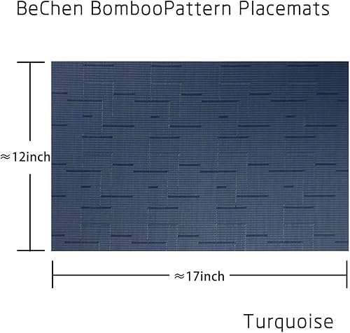 Miniatura 2 de Mantel individual de plástico Bechen, mantel individual lavable antideslizante, para mesa de comer, set de manteles individuales de mesa, se limpia