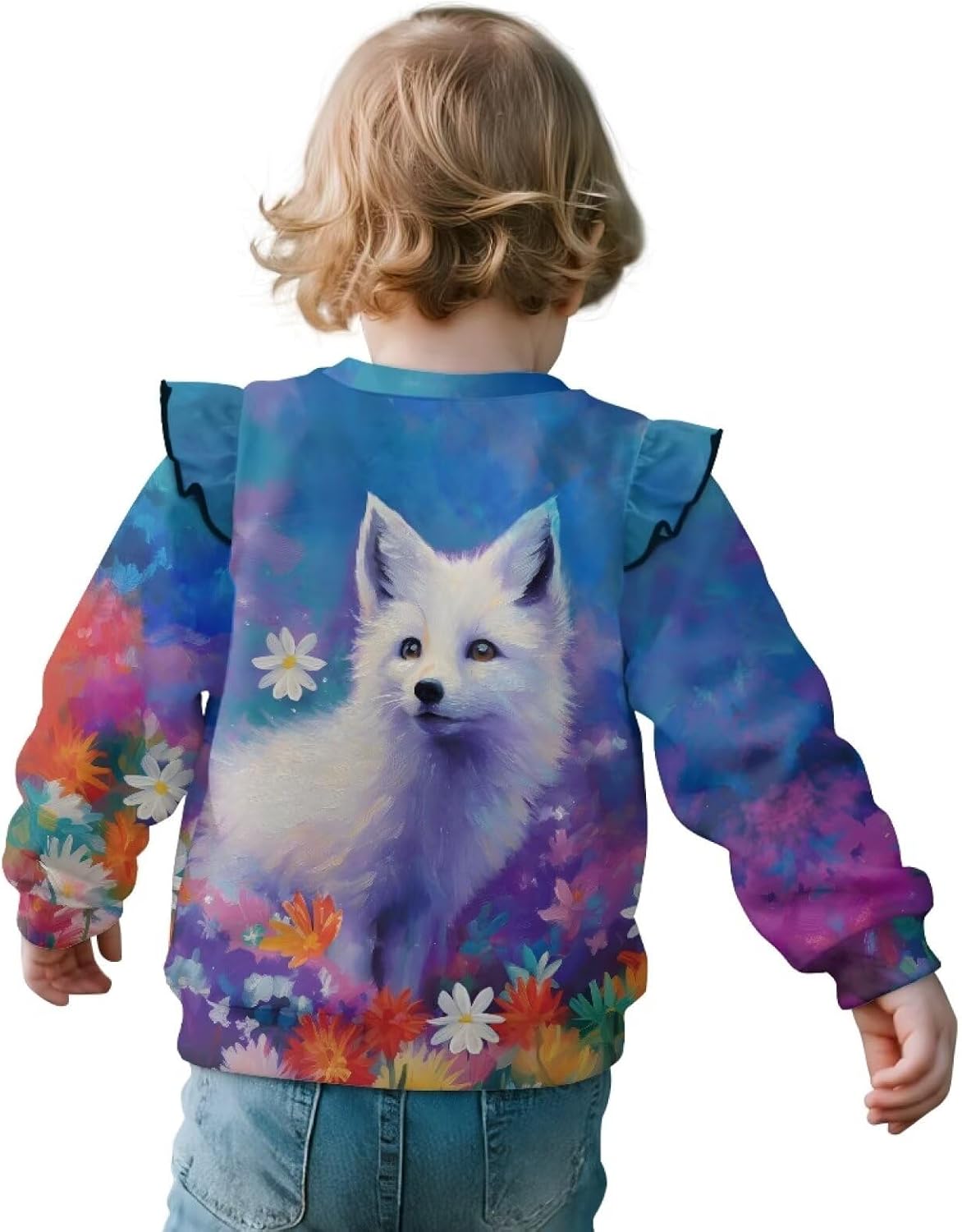 Toddler Long Sleeve Shirts Ruffle Fall Clothes Sweatshirts for Girls Home School Active Pullover 1-8 Years