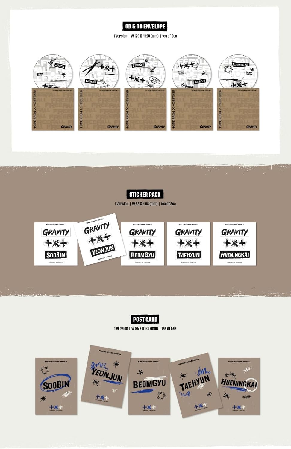Tomorrow X Together TXT - The Name Chapter : Freefall [Gravity Ver.] Album (5 ver. Set)