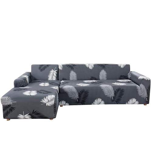 MIFXIN Sectional Sofa Covers L Shape Couch Slipcover 2 Piece