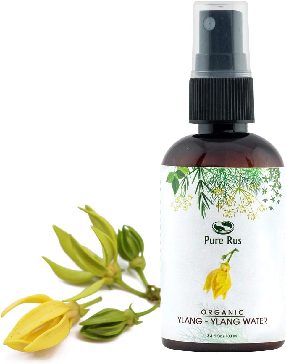 Pure Rus Organic Ylang Ylang Water for Face, Skin and Hair, 100ml