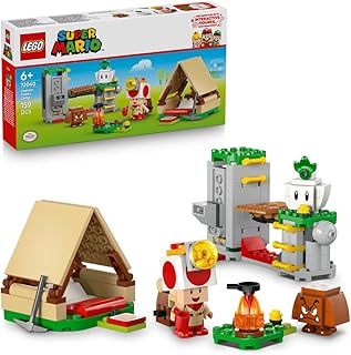 LEGO Super Mario Captain Toad's Camp - Interactive Toy with 3 Figures incl. a Goomba, plus a Tent & Collapsing Bridge - Gamer Gift for 6+ Year Old Boys & Girls - 72040