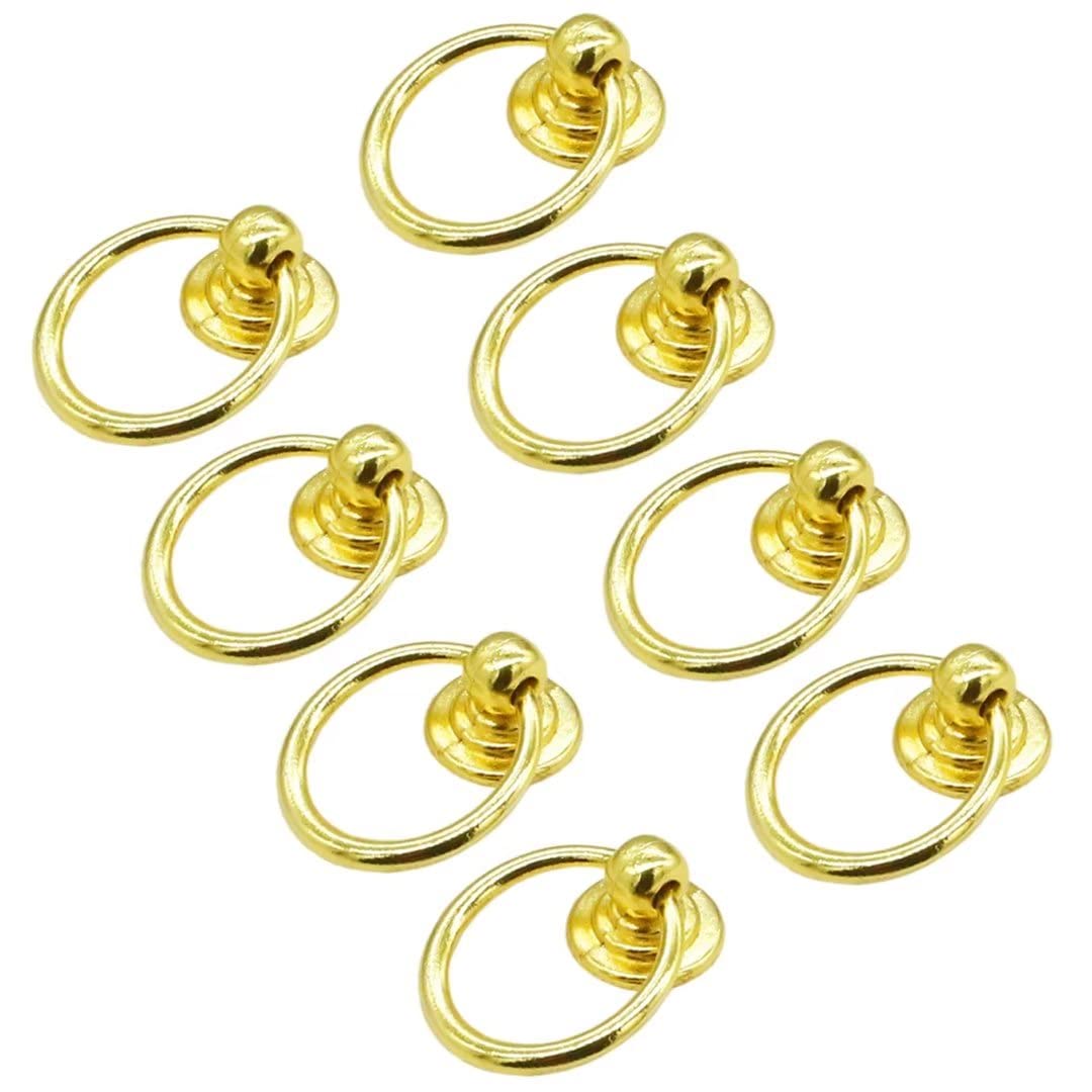 YDHSIKK Drawer Handles, Pack of 8 Zinc Alloy Single Hole Knob Handles Multicolor 45x35x16mm Multiple Styles(Gold,Style A)