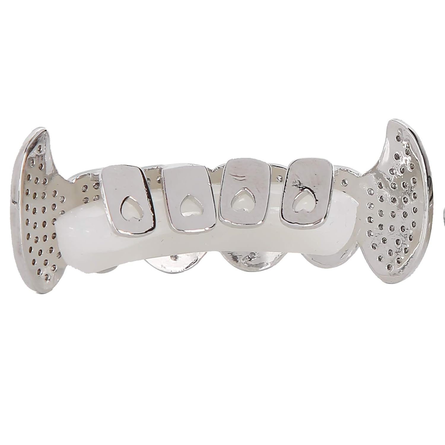 Teeth Set, Safe To Use Reusable and Not Easy To Fade Teeth Kit for Hip Hop Fashion Shows for Halloween Parties for Tweezers and Fixing Wax(Silver) : Beauty & Personal Care