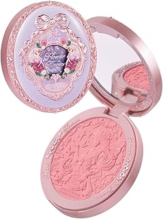 Flower Knows Midsummer Fairytales Velvet Embossed Blush,Peach Matte Finish,Buildable & Blendable Powder Blush for cheeks,Natural Flush for All Skin Tones(03 Ballet Fairy,5g)