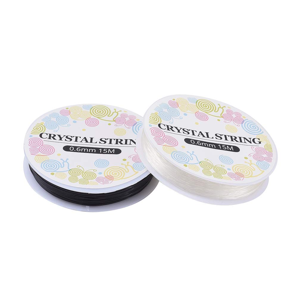 Cheriswelry 10 Rolls Elastic Crystal Thread 0.6mm Stretchy String Bead Cord with Spool for Beaded Jewellery Necklace Bracelet Earring Making
