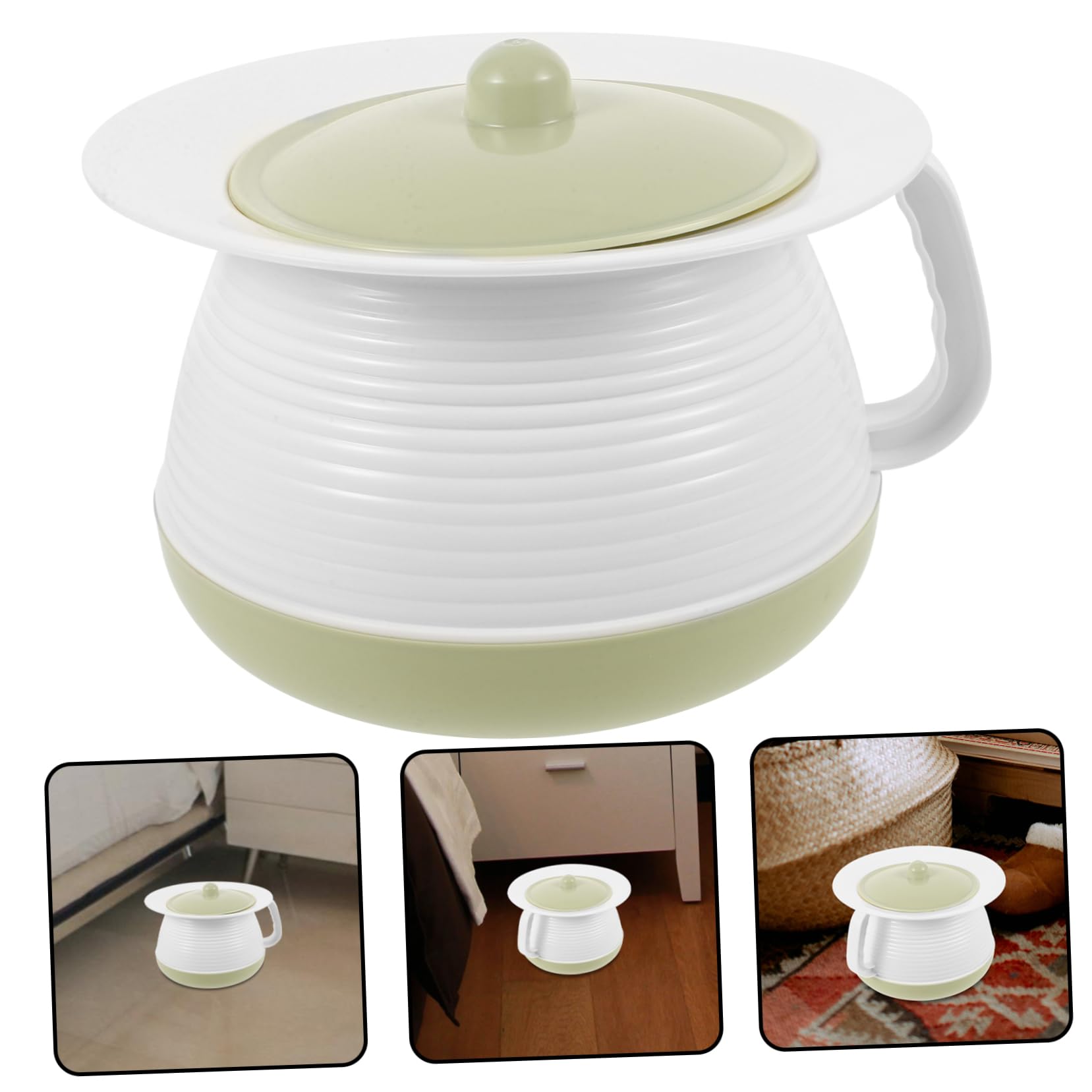 FONDOTIN Multi-Function Urinal Pot Boys and Girls Plastic Spittoon Lid Portable Toilet Sturdy Plastic Chamber Pot Easy to Cle