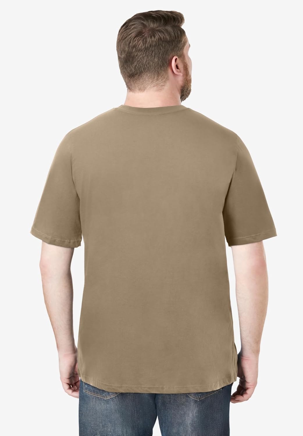 Boulder Creek by Kingsize Men's Big & Tall Heavyweight Jersey Crewneck T-Shirt - 6XL, Dark Khaki - Image 2