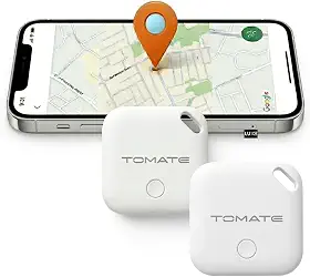 Kit 2 Tag Rastreador Localizador de Objetos GPS Smart Tag Compatível com Iphone Buscar Apple Bateria Substituível Bluetooth Com Alarme Sonoro Localiza Pets Crianças Chaves Carro Moto Mala Mochila