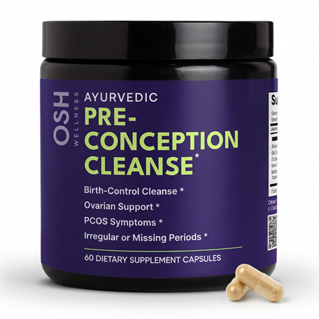 Ayurvedic Preconception Cleanse | Ovarian & Uterus Cleanse for Hormonal Balance | TTC Support | PCOS Supplements | Cycle Regularity | with Stinging Nettle, Red Clover, and more | 30 Servings