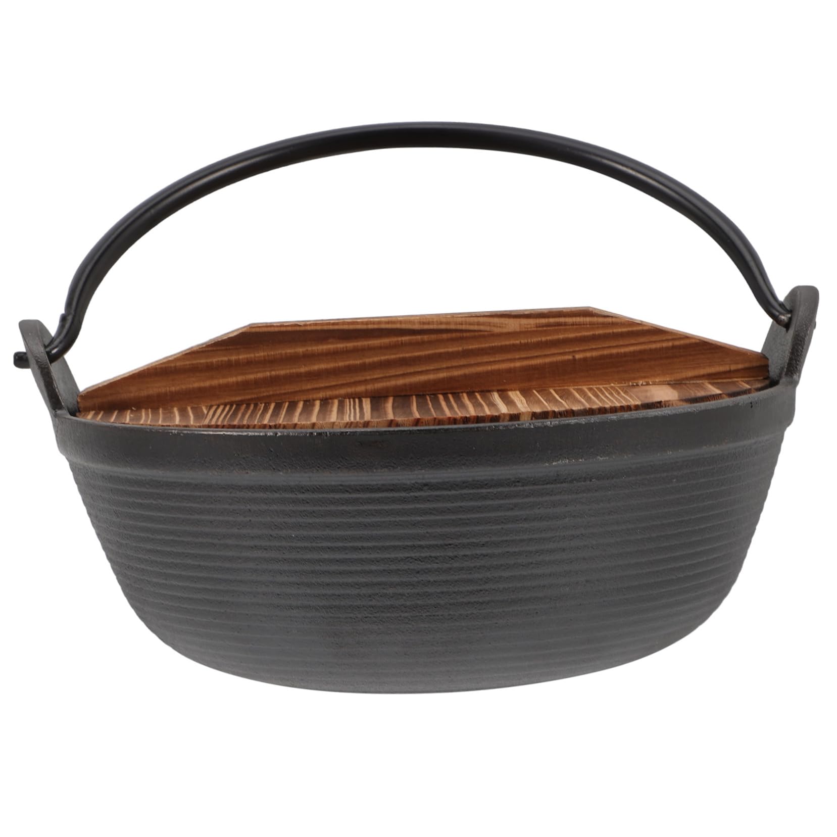 Cast Iron Stew Pot Soup Pot with Handle Camping Cookware for Japanese Hot 7.48 Inches