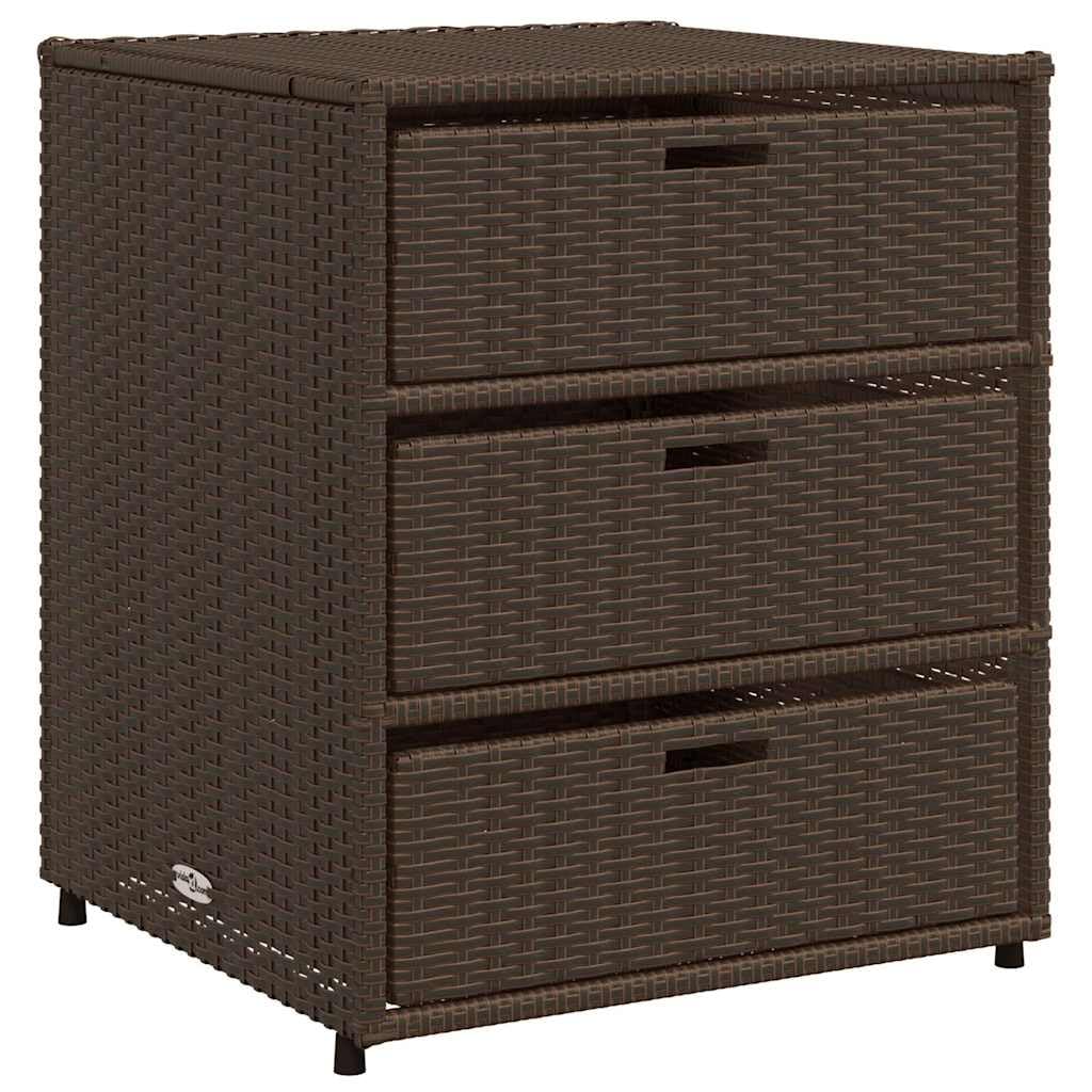 Armoire de jardin marron 55 x 59 x 69 cm en rotin synthétique