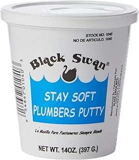 AquaPlumb Plumbers Putty | White, 14oz, Fixture Setting Compound. Stays Soft. Use on Sinks, Tubs, Fountains and More, Comp...