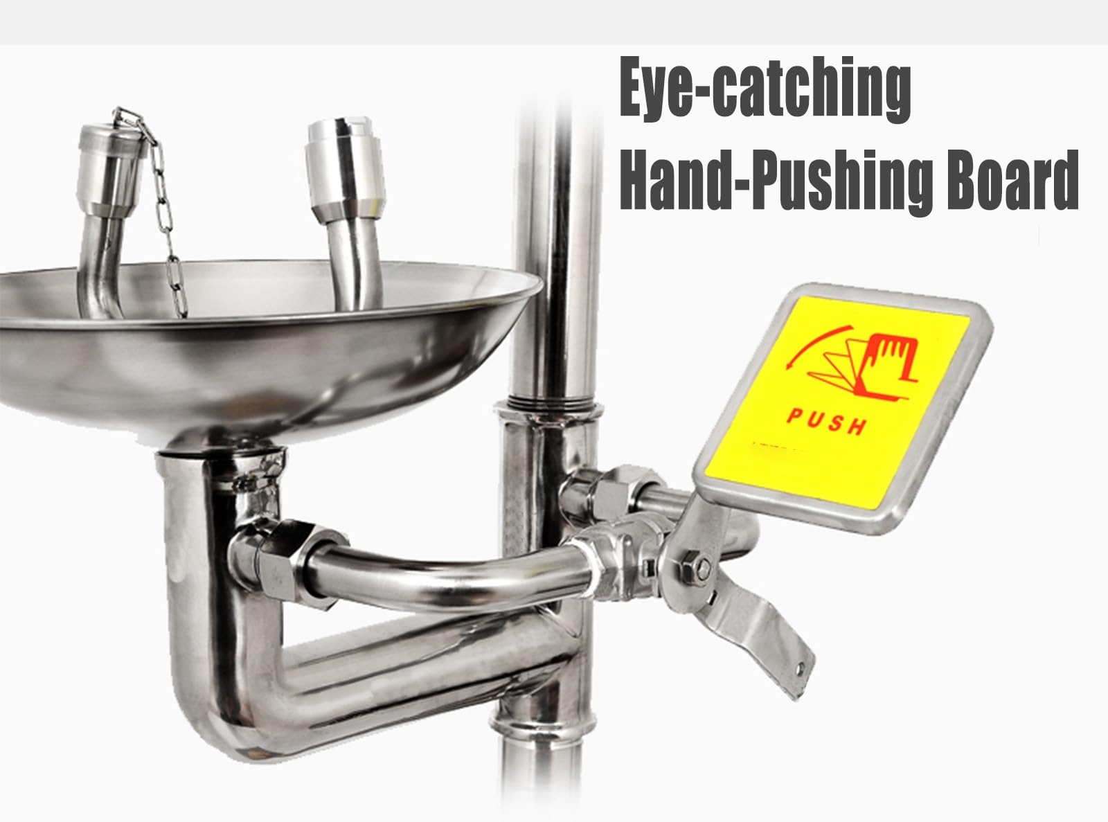 Estación de Ducha y lavaojos combinada, lavaojos de Emergencia de Acero Inoxidable 304, Kit de Ducha y lavaojos para Usar en Plantas químicas, Laboratorios y talleres de Obra.,