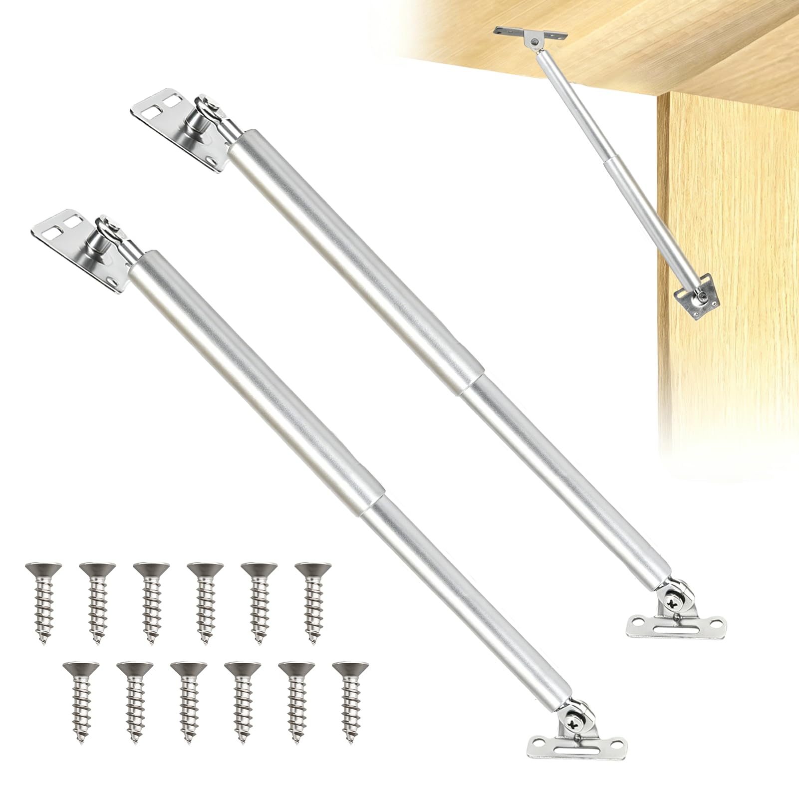 2 Pcs 120N Gas Struts, Cabinet Door Lift Up Hinge, Gas Spring Hinge for Kitchen Door, Lift-Up Flap Gas Strut Support Stay Bar, Kitchen Cupboard Furniture Lift Support