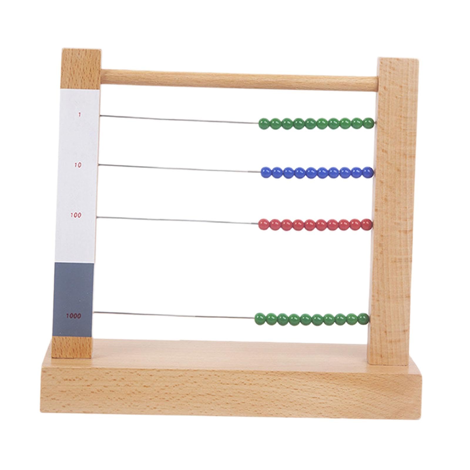 Almencla Holzspielzeug Rechenrahmen Lernspielzeug Zählrahmen Holzkonstruktion mit Bunten Perlen Zur Förderung Der Denkfähigkeit für Kinder Ki, 23,5cmx7cmx21cm