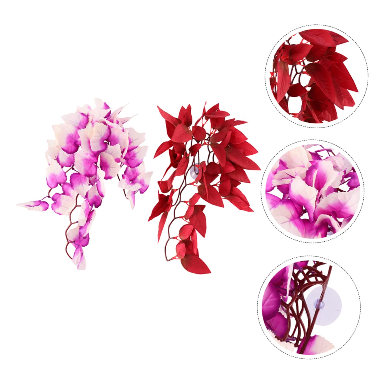 Yardwe 4 Set Rattan Paesaggistico Per Animali Domestici Serpente Accessori Per Rettili Lucertola Piante Artificiali Fake Plants Delicata Pianta Rettile Pianta Falsa Plastica 2 Pezzi * 4