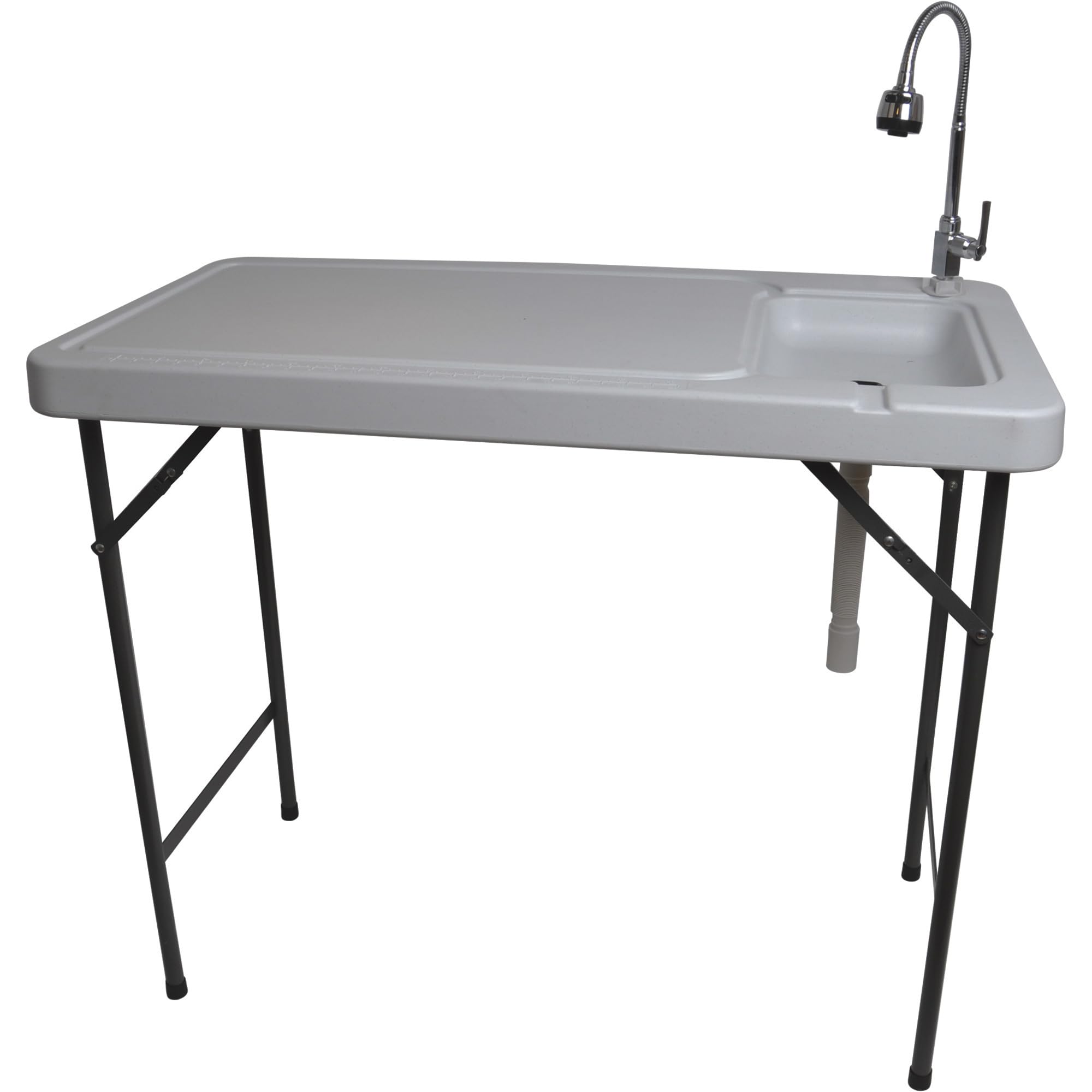 Outdoor Fish & Game Cleaning Portable Folding Camp Table & Washing Station with Flexible Faucet