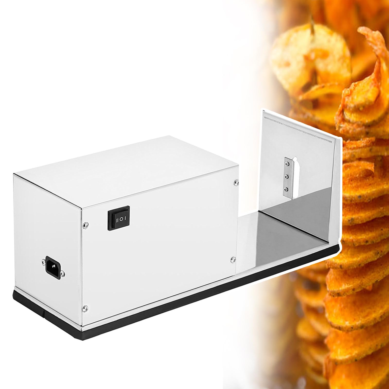 AYCDL 50W Electric Spiral Cutter, Electric Tornado Potato Slicer Chipper Chips, Potato Tower Machine,Stainless Steel Spiral Potato Cutter
