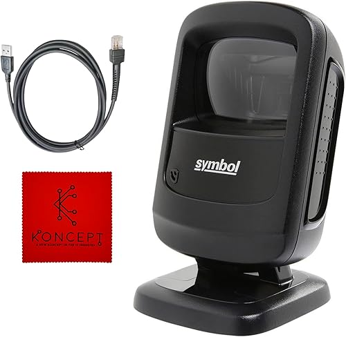Koncept Zebra Motorola Symbol DS9208 - Escáner digital de código de barras manos libres 1D y 2D con cable USB y paño de limpieza de microfibra