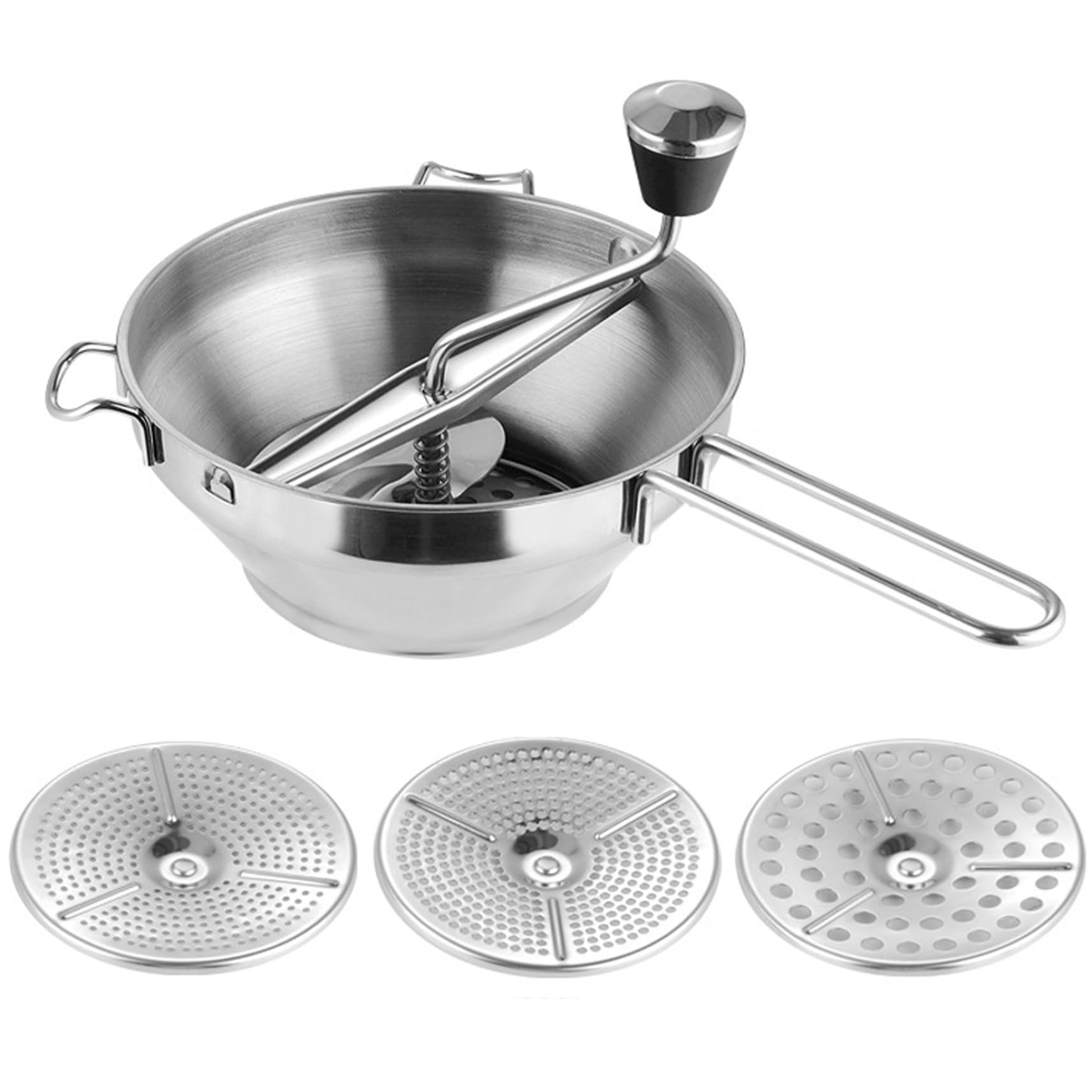Moulin alimentaire en acier inoxydable durable avec manivelle ergonomique