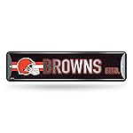 Rico Industries NFL Football Cleveland Browns Metal Street Sign 4 x 15 Home Dcor - Bedroom - Office - Man Cave
