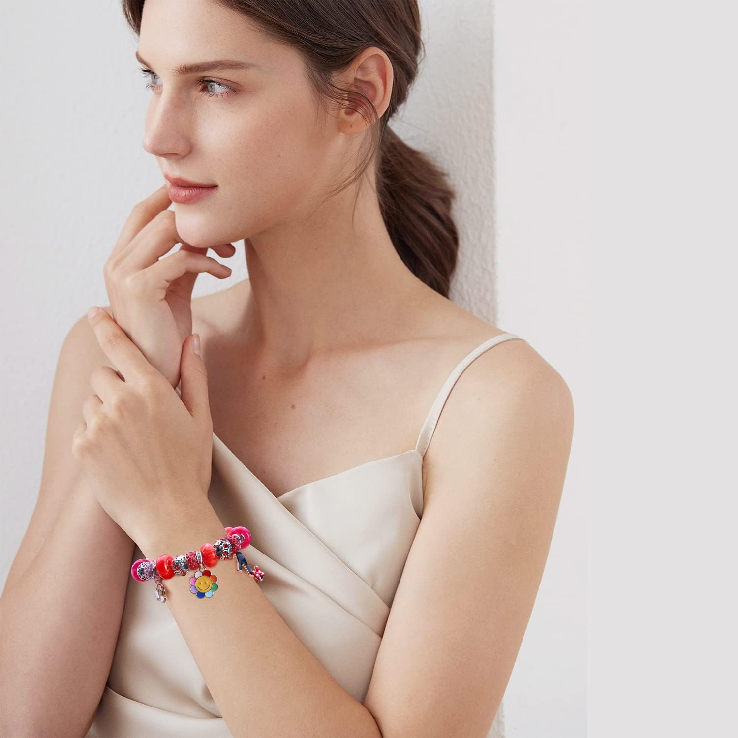 European Large Hole Beads Spacer Beads Charm Fairy Wands Beads Rhinestone Craft Beads for DIY Bracelet Jewelry Making (7 Style 150 Pieces) - Image 6