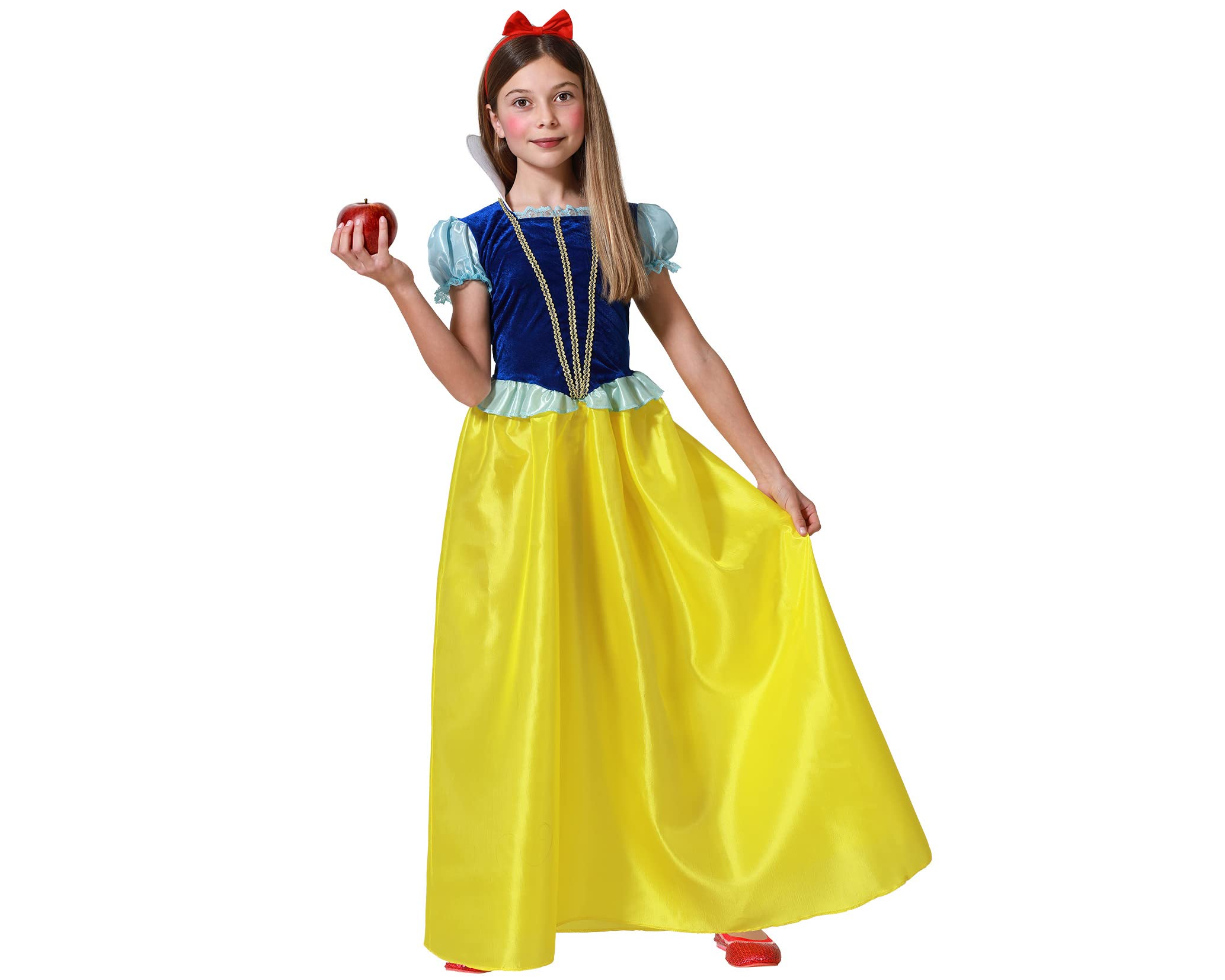 Atosa Disfraz Niña Blancanieves Princesa Personaje De Cuento Vestido Largo Amarillo Infantil Con Diadema