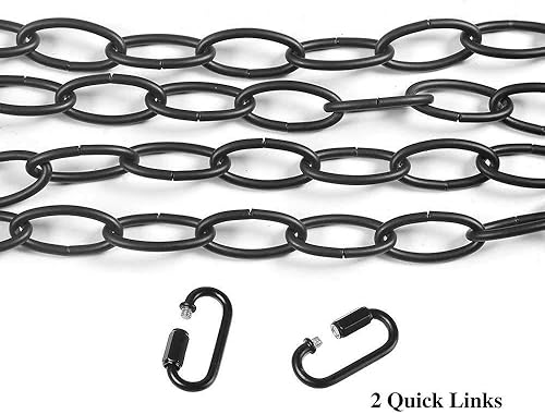 Miniatura 4 de LNC Accesorios de iluminación colgante de 19 pies con cadena de extensión de bucle adicional para candelabro, 2 hebillas, color negro