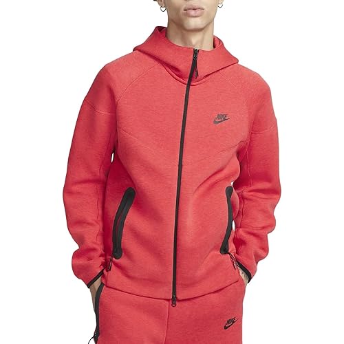 Nike Sportswear Tech Fleece Windrunner Men's Full-Zip Hoodie Size - X-Large Red/Black