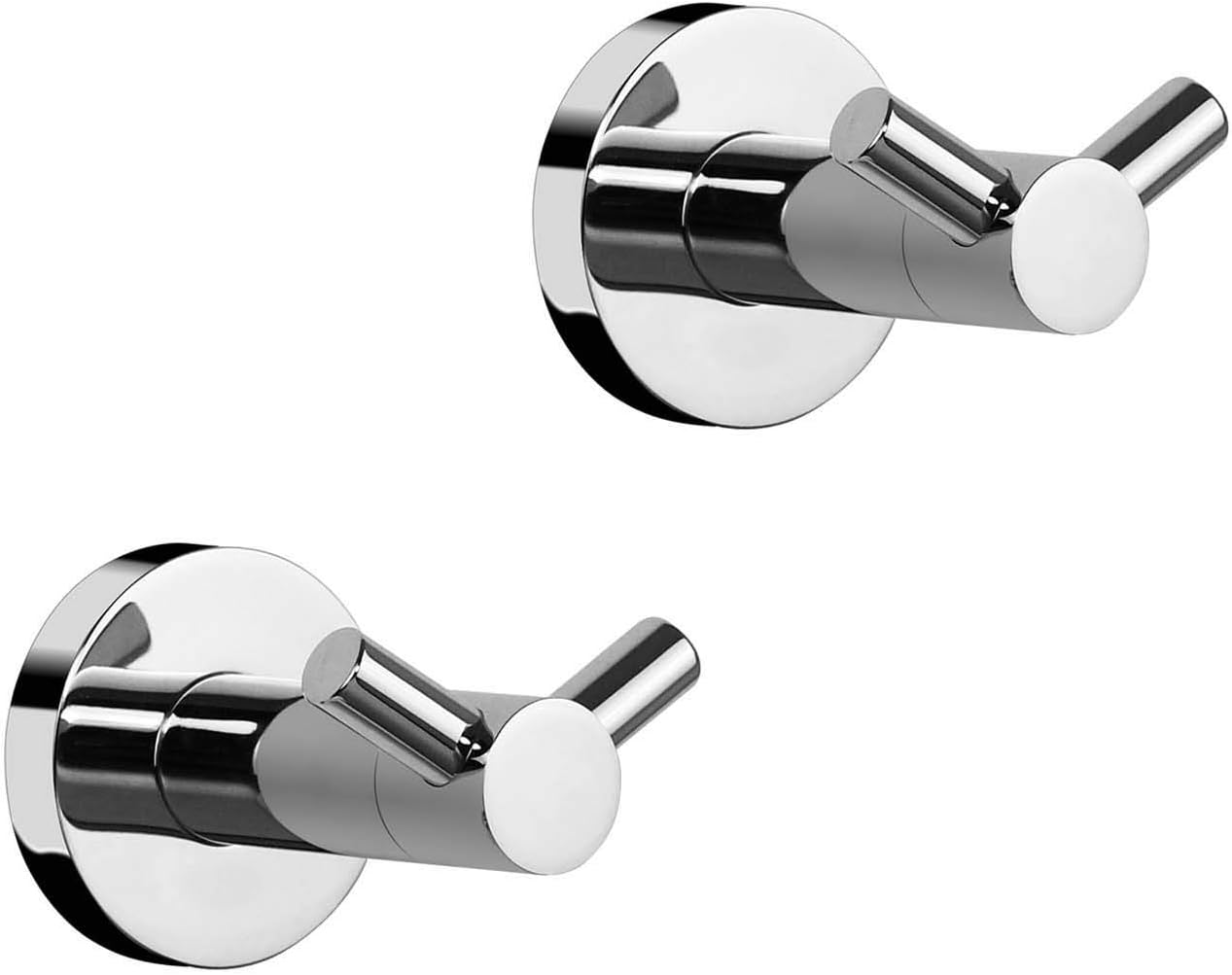 CRO DECOR 2 Pack Towel Hooks, Coat Clothes Hook SUS304 Stainless Steel Robe Hanger Heavy Duty Wall Hooks for Bathroom Kitchen Chrome Polished