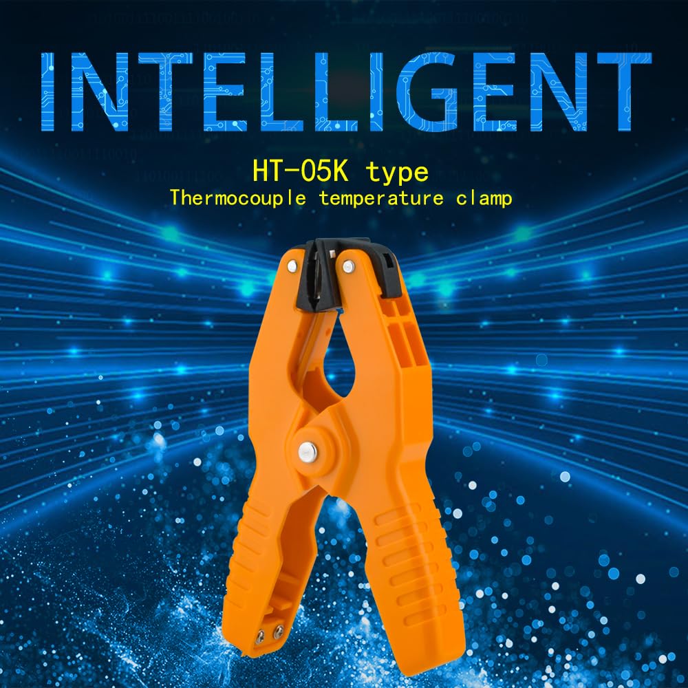 2 PCS Temperature Clamp K Type Temperature Pipe,Aideepen HVAC Thermocouple Clamp Probe Temperature Probe Clamp -40~392°F(-40~200℃)