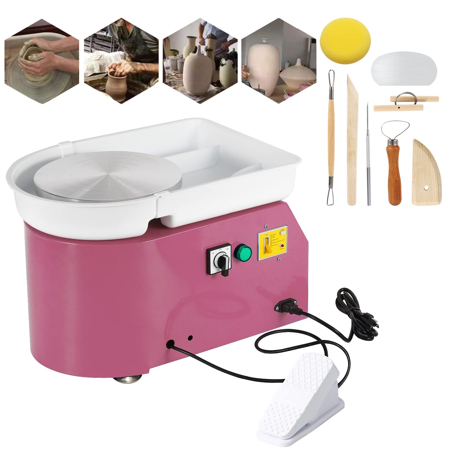ZXMOTO 25 cm Pink Pottery Wheel