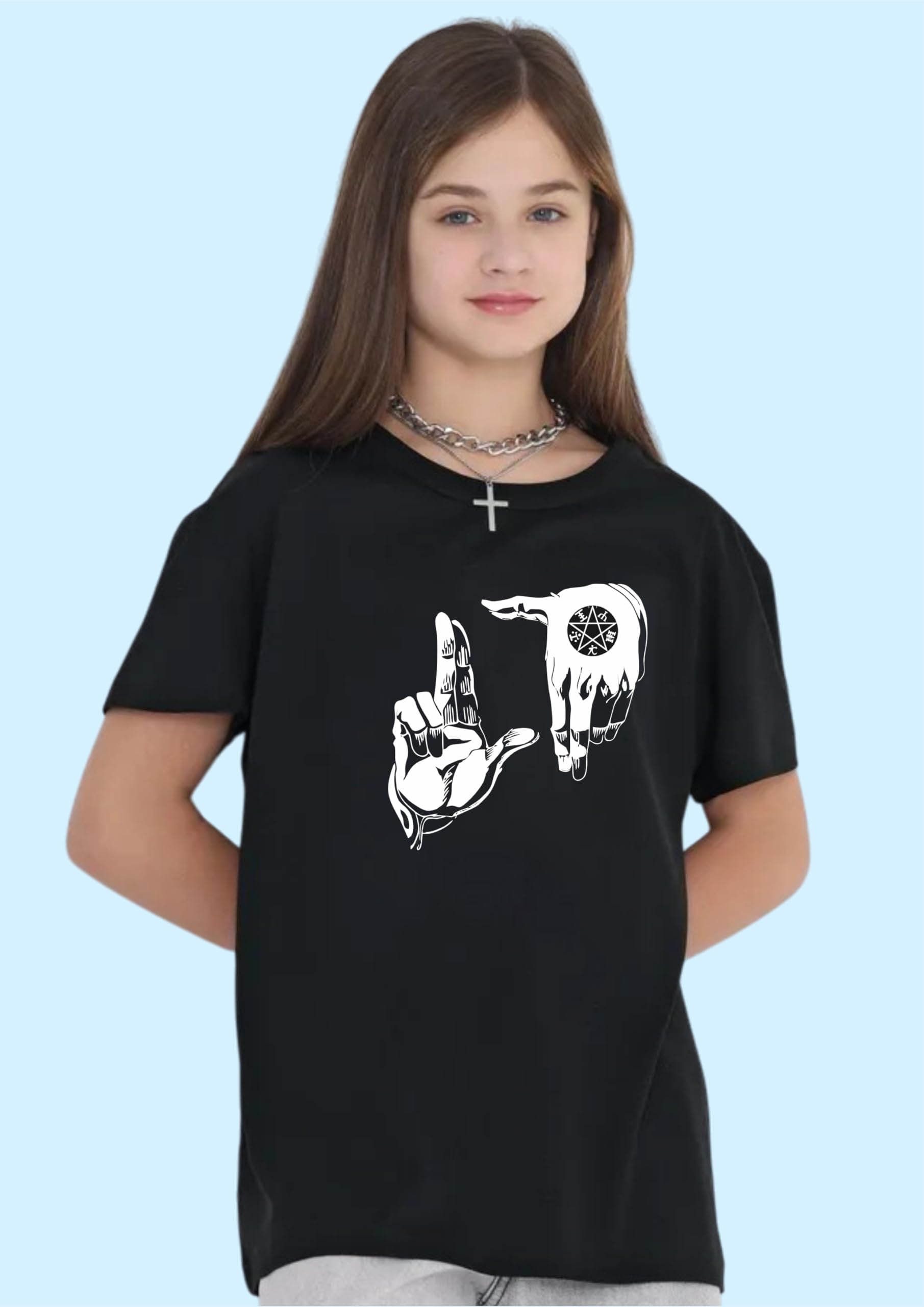Uniplanet Store Camiseta negra de mezcla de algodón, media manga, ajuste regular, espalda Alucard, estampado anime, color negro