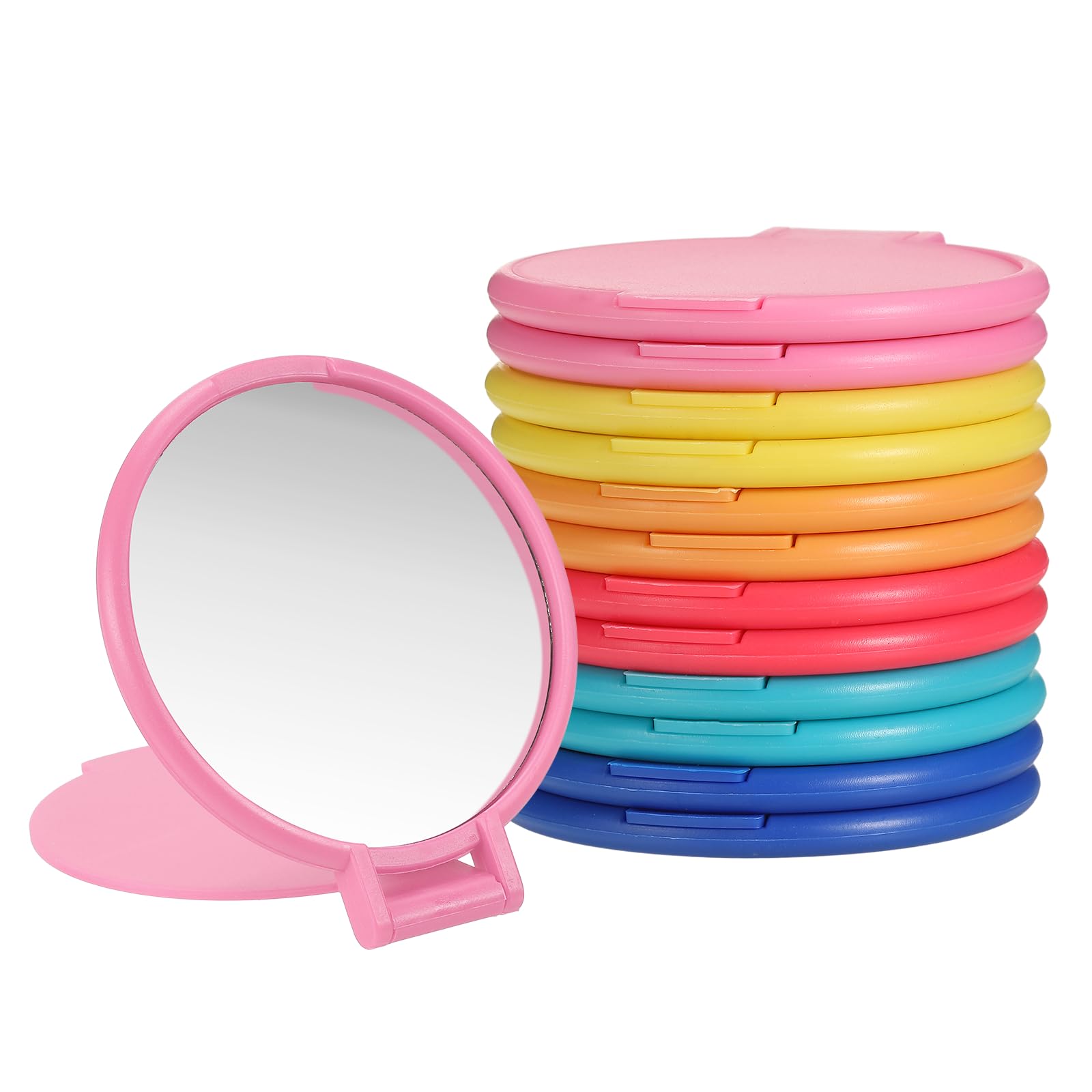 QUARKZMAN 12 Pezzi Specchio Tondo Compatto All'ingrosso, Mini Specchietti Piegevoli Da Borsetta Piccoli E Portatili Per Trucco, Ideali Per Borsa, Viaggio Per Feste, Set Colorato 3