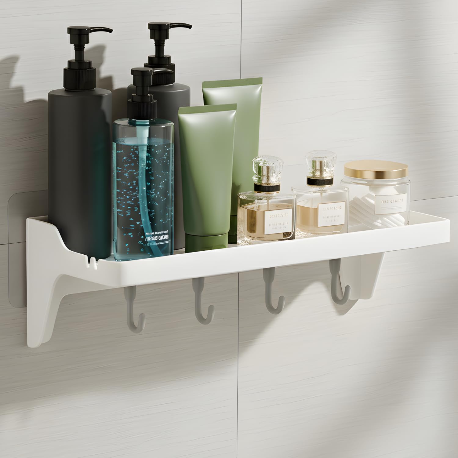 HOUSE OF VIPA Bathroom Accessories Self-Adhesive Bathroom Shelf for Wall Space Saving Bathroom Organiser Durable, and Stylish Storage Solution for Modern Bathrooms (Bathroom Shelf, Pack of 1)-image-24